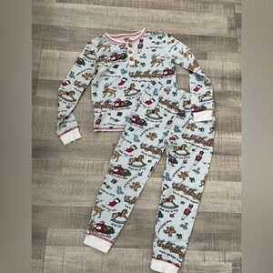 Mud Pie Kids Pajama Set - Festive Blue and Red